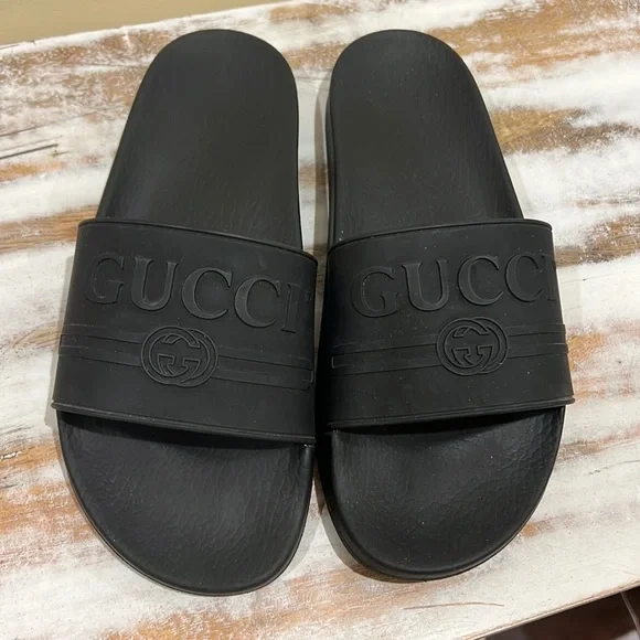Gucci Mens 632183 Black Rubber \'Original Gucci\' Slides Sandals,‎ Sz. Gucci 8 Gucci Slide  main image 4